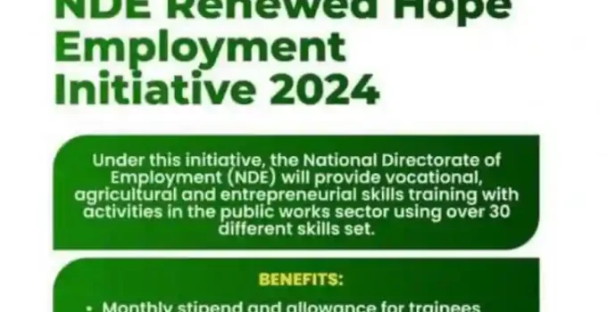 Apply Now: NDE Renewed Hope Employment Initiative 2024